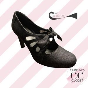 Ann Marino Heels, Charcoal Denim